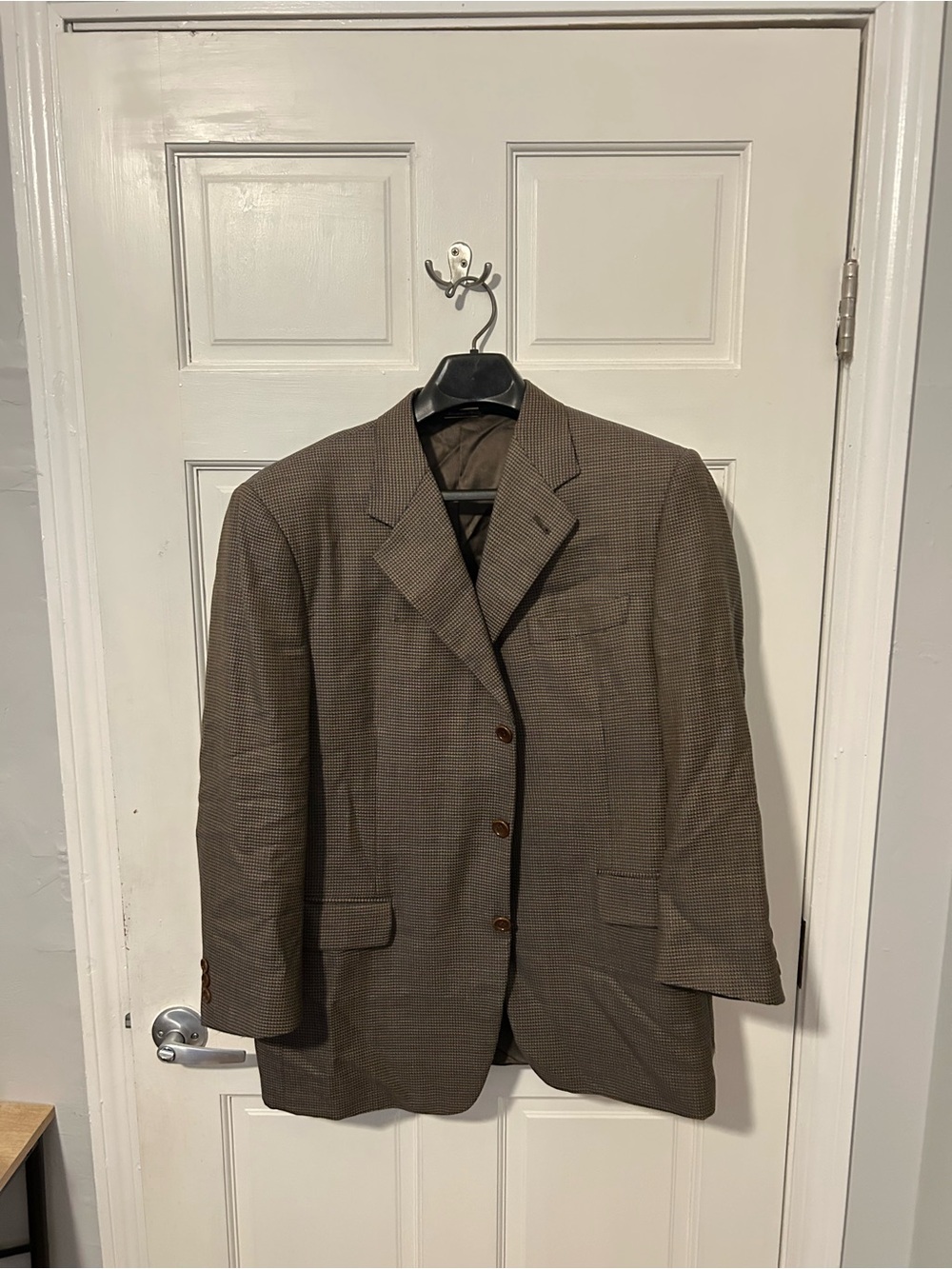 Canali Brown Glen Plaid Sport Coat Super 120s Wool 50 EU 40 US Italian
